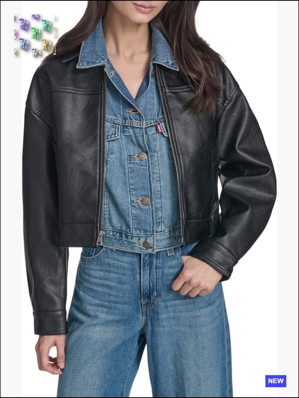 Relaxed Fit Zip Front Jacket Smooth Faux Leather Classic Layering